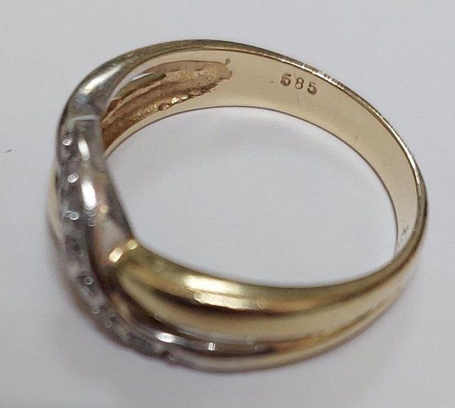 Кольцо из желтого и белого золота с цирконием (33000192) 3
