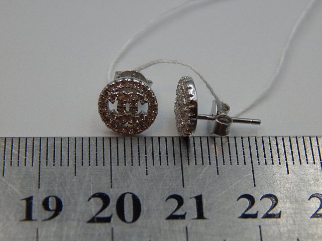 Серебряные серьги с цирконием (30500272) 2