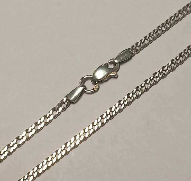 Серебряная цепь с плетением Двойной ромб (33805952) 0