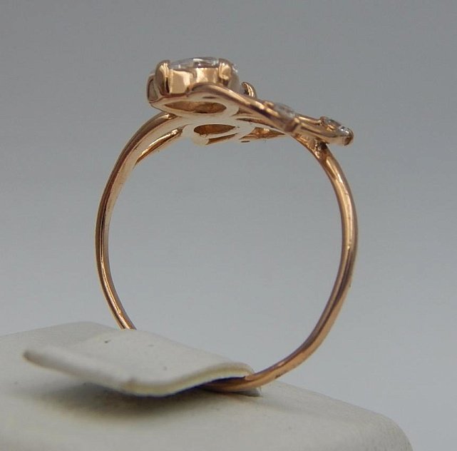 Кольцо из красного золота с цирконием (28335828)  1