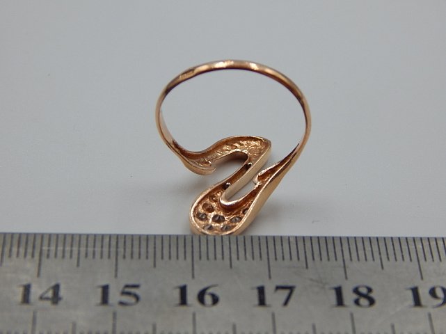 Кольцо из красного золота с цирконием (31386151) 4