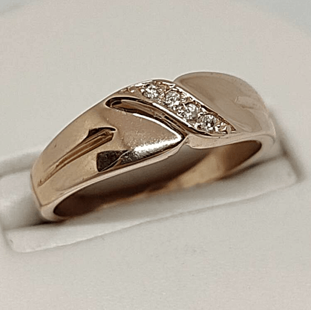 Кольцо из красного золота с бриллиантом (-ами) (33808112) 0