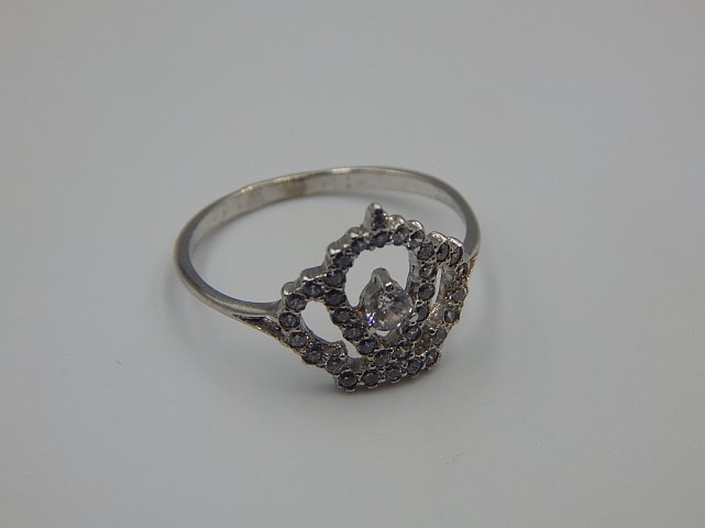 Серебряное кольцо с цирконием (33453939) 2
