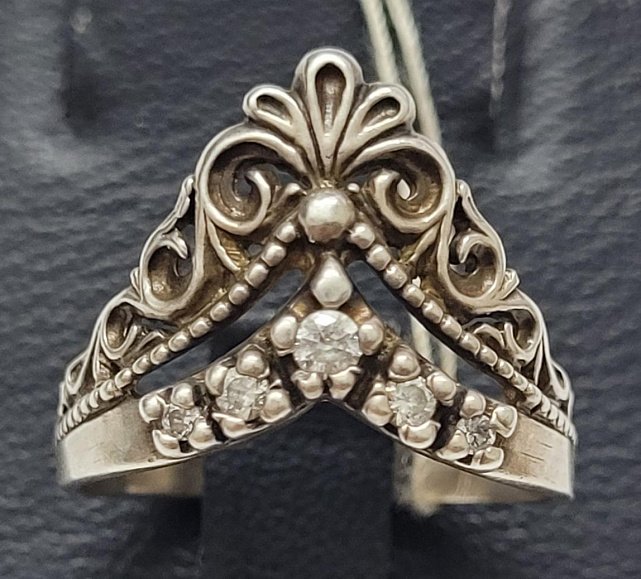 Серебряное кольцо с цирконием (30510070) 0