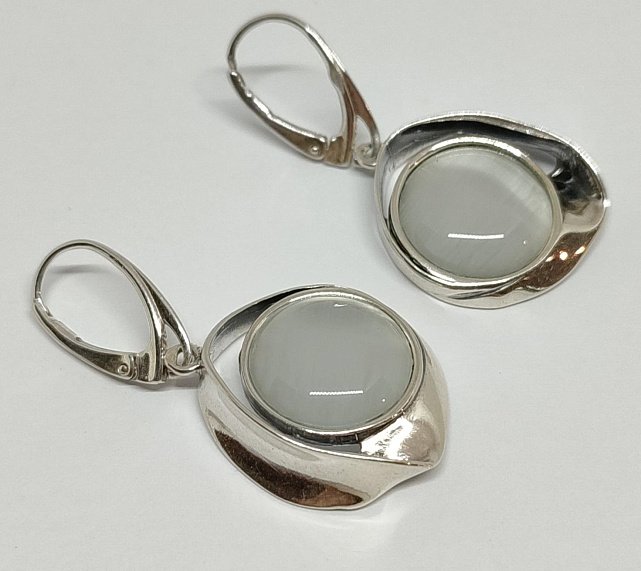 Срібні сережки з улекситом (33471962) 4