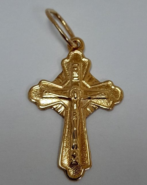 Підвіс-хрест з червоного золота (33666663) 0