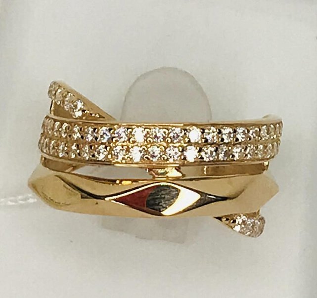 Кольцо из красного золота с цирконием (33757229) 0