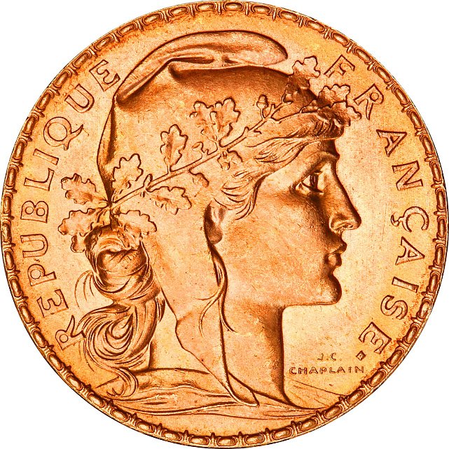 Золотая монета 20 франков 1911 Франция (33543318) 1