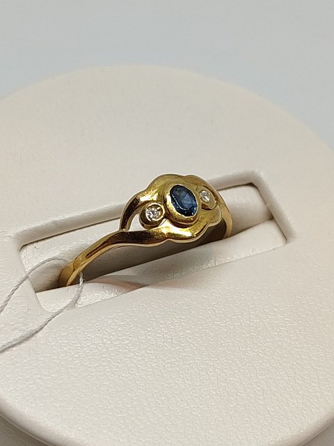 Кольцо из красного золота с сапфиром и бриллиантом (-ми) (27416657)  5