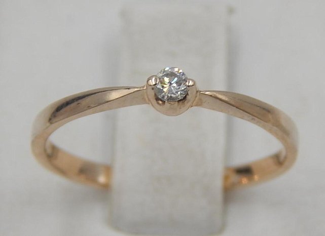 Кольцо из красного золота с бриллиантом (-ми) (30666530) 2
