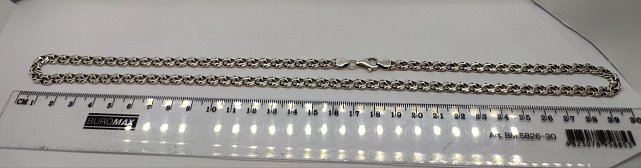 Серебряная цепь с плетением Бисмарк (33763670) 1