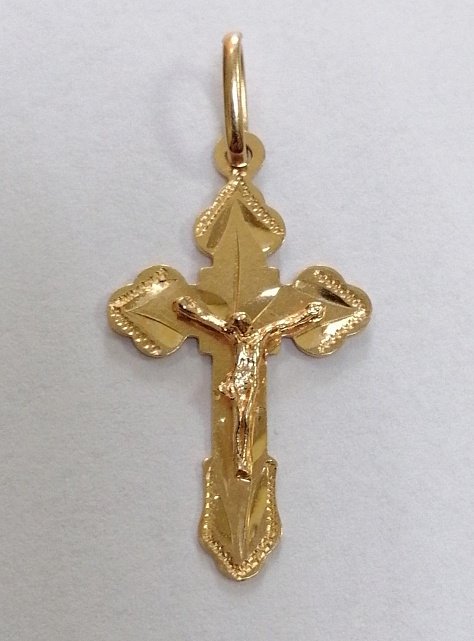 Підвіс-хрест з червоного золота (33477711) 0
