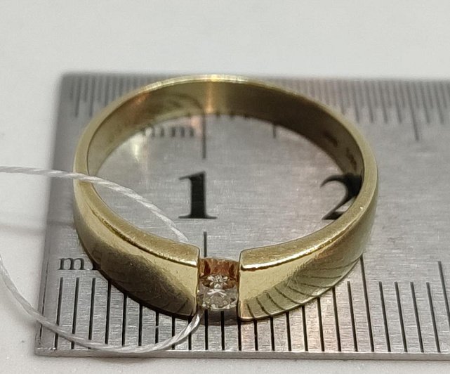 Кольцо из желтого золота с бриллиантом (-ми) (29521138)  5