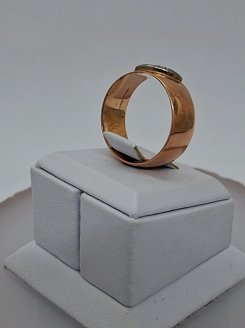 Обручальное кольцо из красного и белого золота с бриллиантом (-ми) (33778056) 4