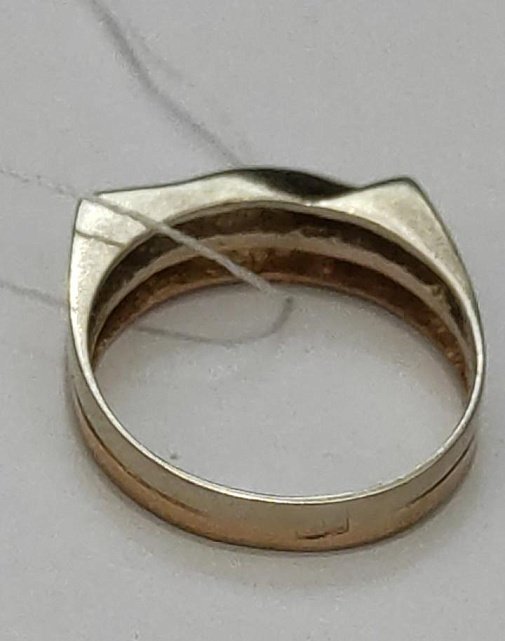 Перстень из красного и белого золота с цирконием (32289785)  5