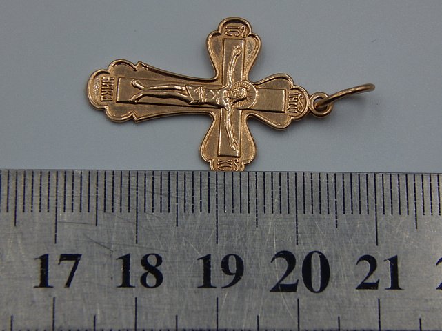 Підвіс-хрест з червоного золота (33209413) 3