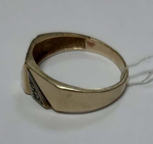 Перстень из желтого и белого золота с цирконием (31491105) 6