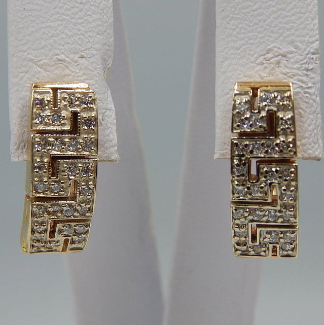 Сережки з червоного та білого золота з цирконієм (32809946) 0