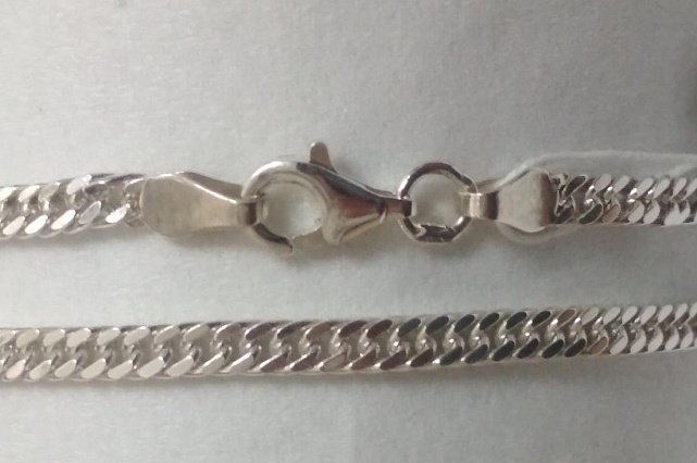 Серебряная цепь с плетением панцирное (30554223) 0