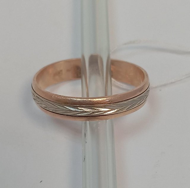 Обручальное кольцо из красного и белого золота (33799303) 0
