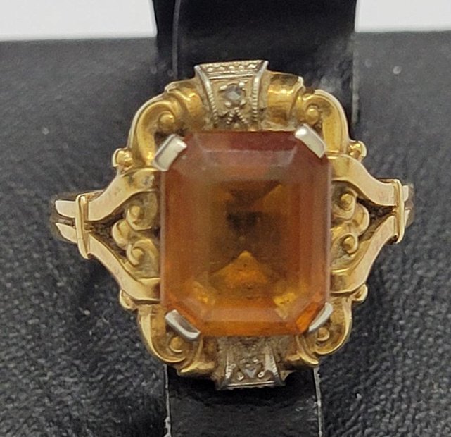 Кольцо из желтого и белого золота с цирконием (32767745) 0