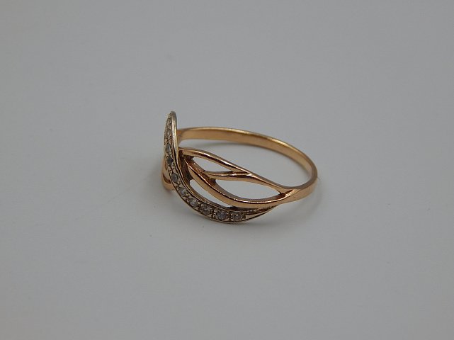 Кольцо из красного золота с цирконием (30509360) 8