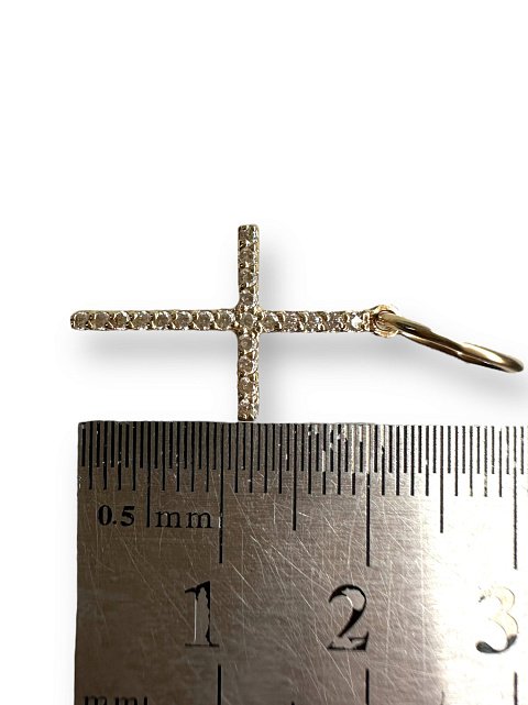 Підвіс-хрест з червоного золота з цирконієм (31626759) 2