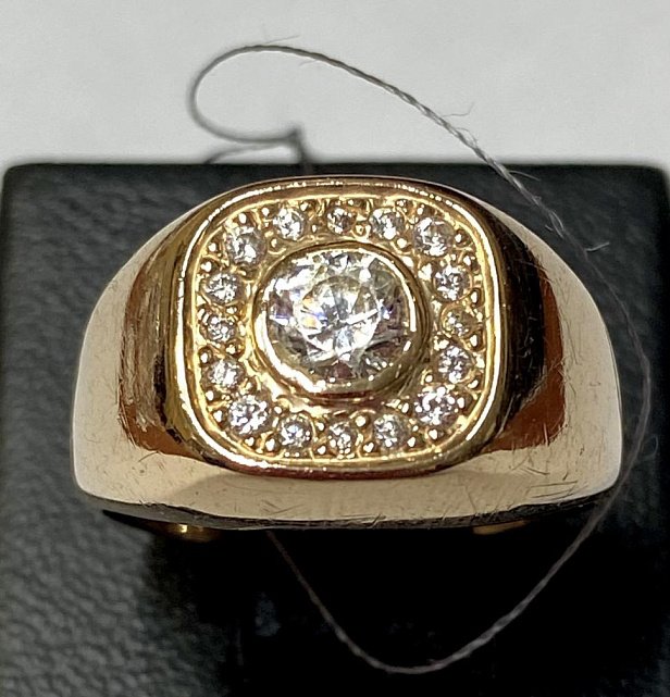 Перстень з червоного золота з цирконієм (32871300) 0