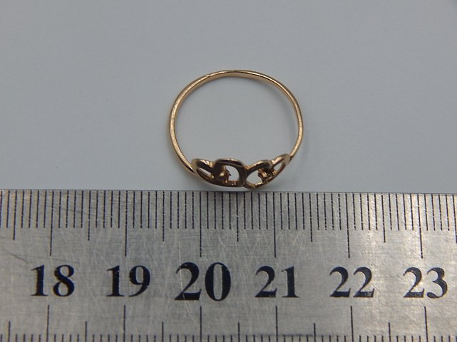 Кольцо из красного золота с цирконием (33470109)  3