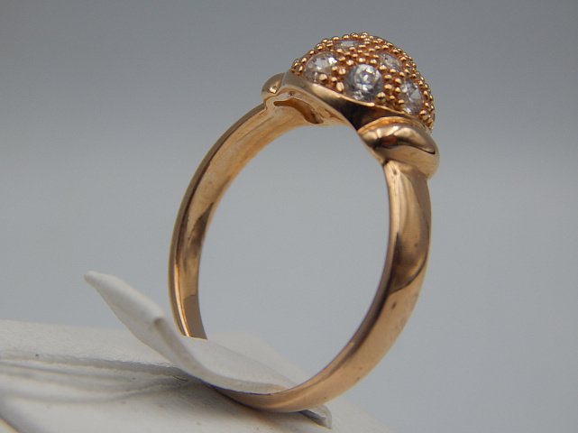 Кольцо из красного золота с цирконием (32376561) 4