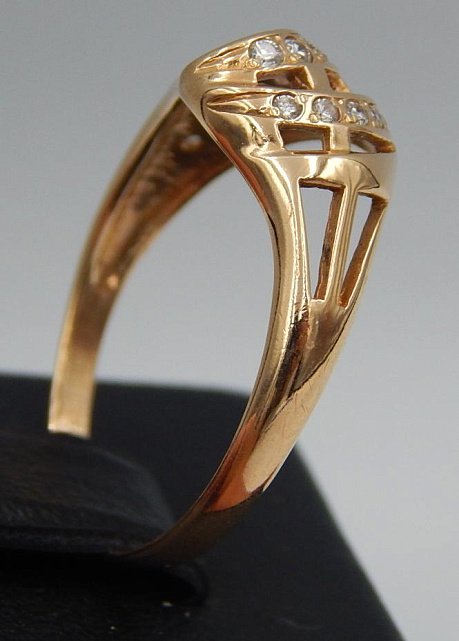 Кольцо из красного золота с цирконием (28193264) 3