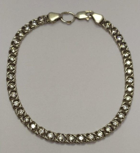 Срібний браслет з цирконієм (33698366) 0