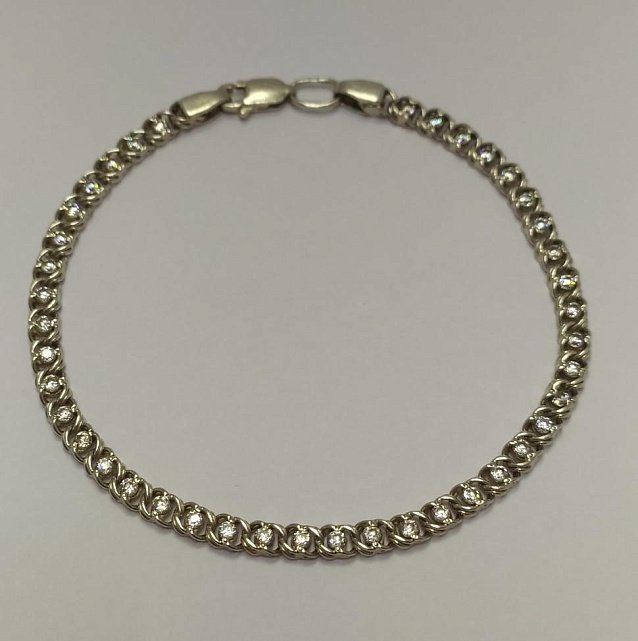 Срібний браслет з цирконієм (33698396) 0
