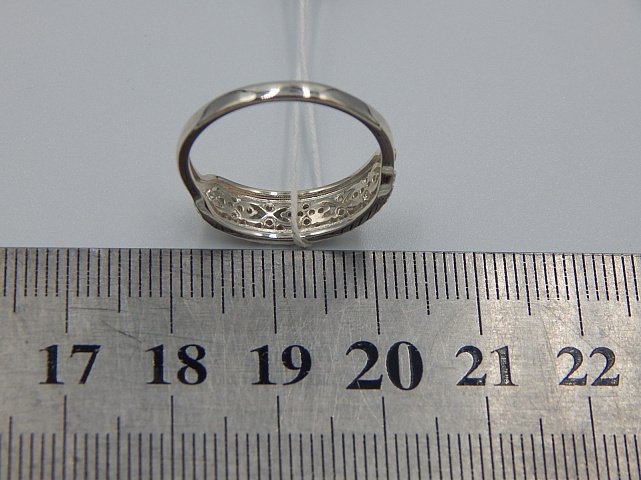 Серебряное кольцо с позолотой и цирконием (30537189) 6