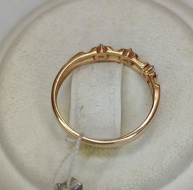 Кольцо из красного золота с цирконием (33685418) 1
