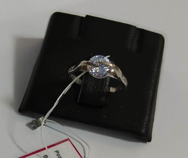 Серебряное кольцо с цирконием (30555857) 1