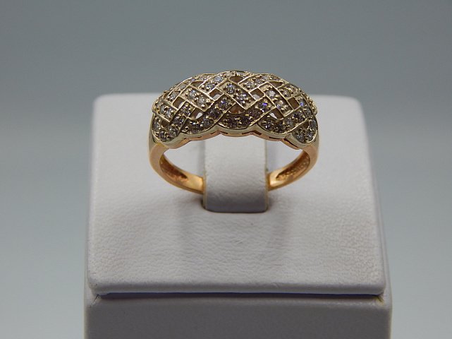 Кольцо из красного и белого золота с цирконием (32184971)  1