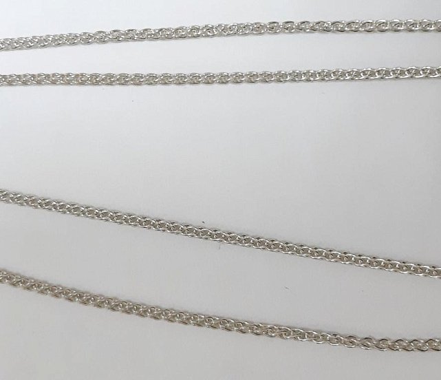 Серебряная цепь с плетением Колосок (30528515) 0