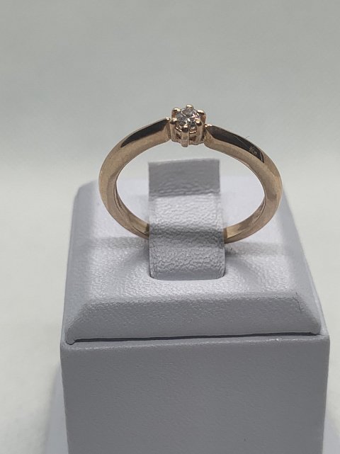 Кольцо из красного золота с бриллиантом (-ми) (31541232) 1