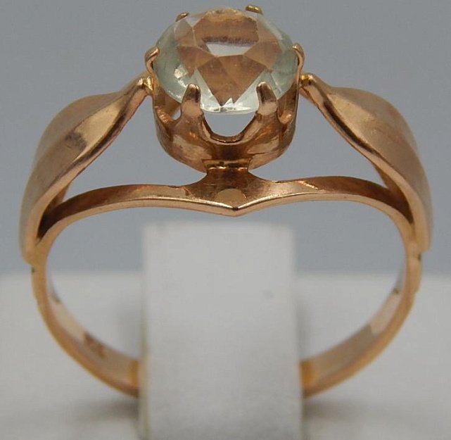 Кольцо из красного золота с цирконием (28255868) 1