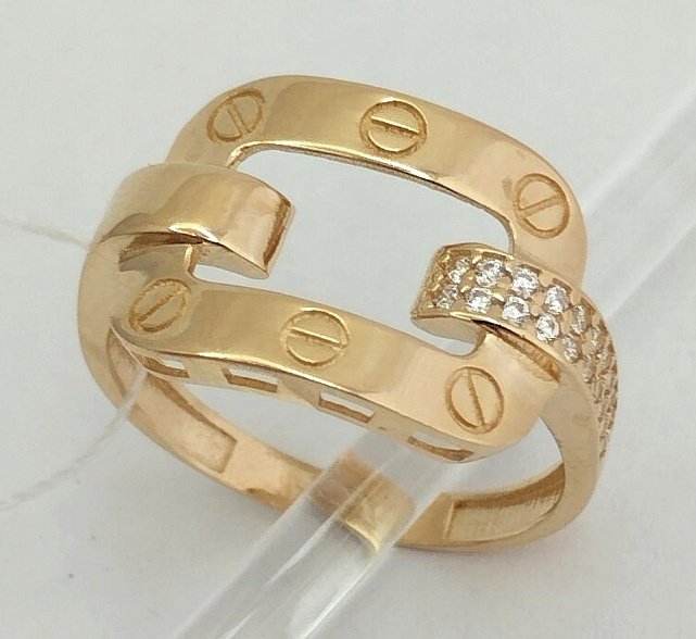 Кольцо из красного золота с цирконием (33750872)  0