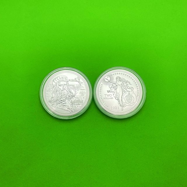 Серебряная монета 1oz Иконы Инноваций: Леонардо да Винчи 2 доллара 2021 Ниуэ (29128047) 4