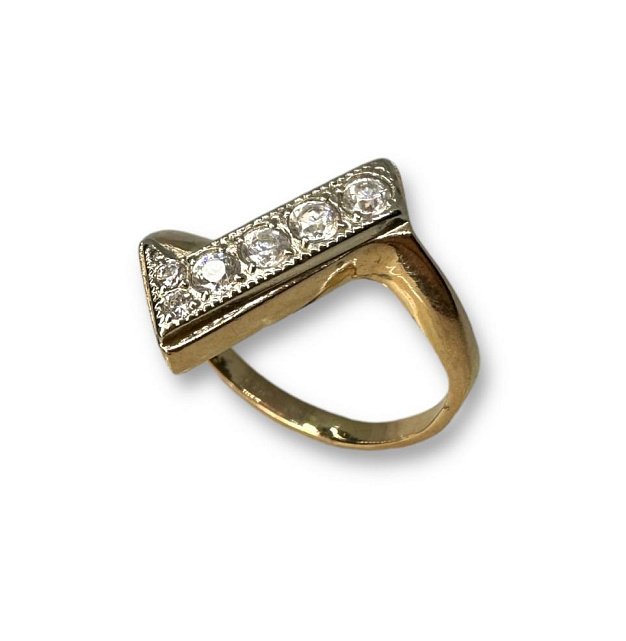 Кольцо из красного и белого золота с цирконием (31845085) 0
