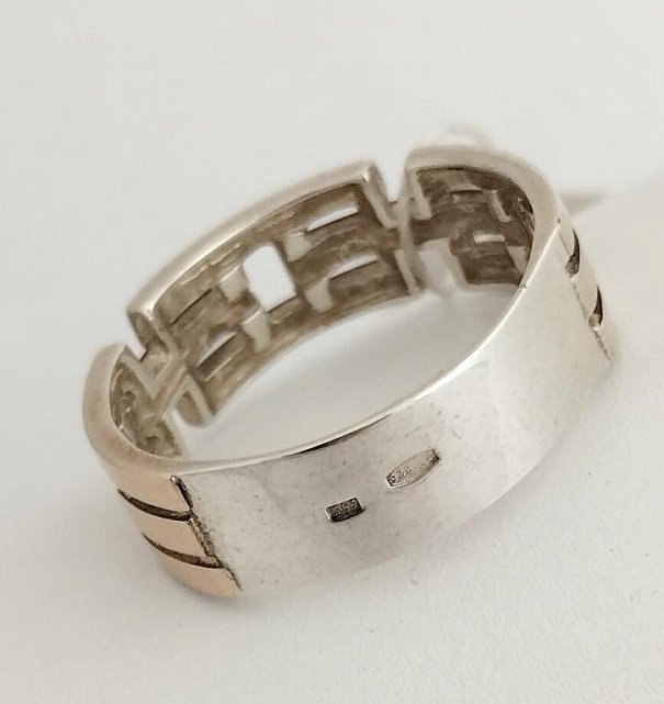 Серебряное кольцо с позолотой (33589506) 1
