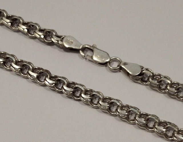 Серебряная цепь с плетением Бисмарк (32767610) 0