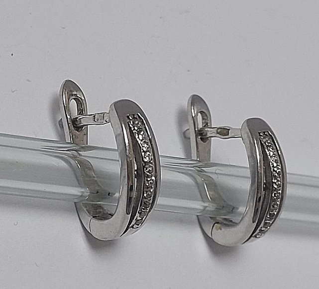 Срібні сережки з цирконієм (33670816) 3