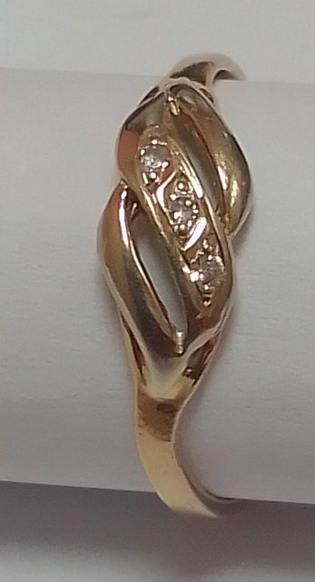 Кольцо из красного и белого золота с цирконием (32599423) 5