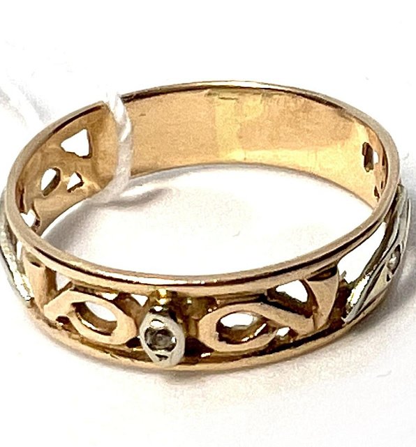 Кольцо из красного и белого золота с цирконием (28203664) 4