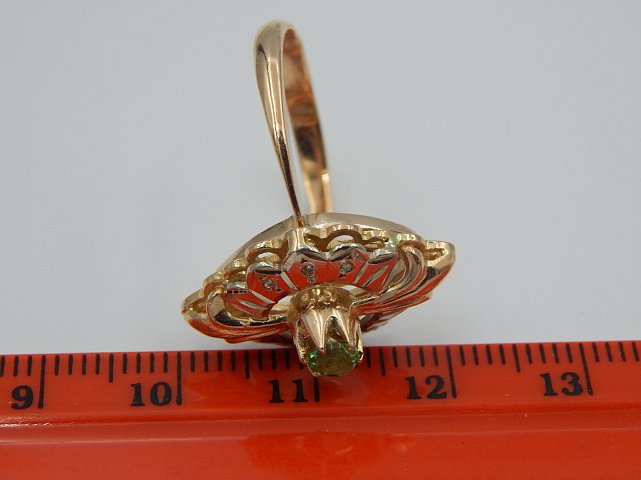 Кольцо из красного и белого золота с цирконием и бриллиантом (-ми) (28660026) 7