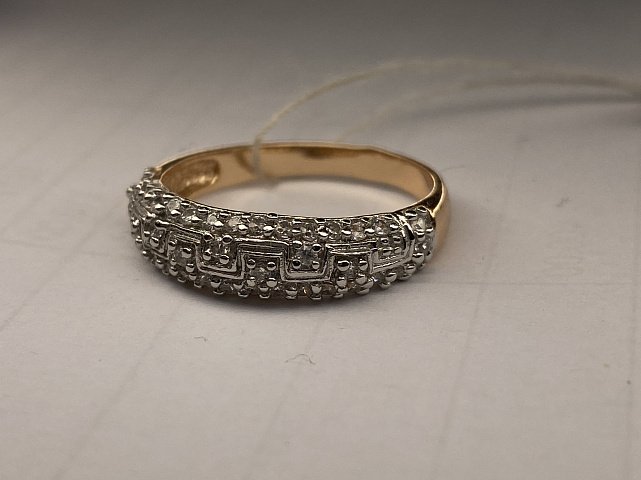 Серебряное кольцо с позолотой и цирконием (30513901) 3